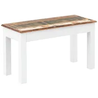 Woodkings Woodkings® Bank Holz weiß massiv, rustikal Flurmöbel Vintage,