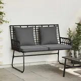 Gartenbank Schwarz und Anthrazit Poly-Rattan