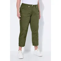 Ulla Popken 7/8-Cargohose Krempelriegel Komfortbund Khaki 44
