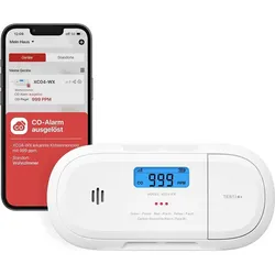 X-Sense Smart-Kohlenmonoxidmelder XC04-WX, WLAN Echtzeit-Push-Benachrichtigung