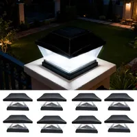 XRR 8 Stück Solar pfostenkappen Lichter 7x7 8x8 9x9 10x10 12x12 15x15 Led Pfostenkappe Zaun Lichte,Pfostenleuchte, IP65 Wasserdicht Zaunpfosten Lampe für hölzerne metall Pfosten Garten Deko-Schwarz
