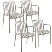 Tectake Alcudia Sessel 54,5 x 54,5 x 80,5 cm taupe 4 St.