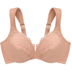 GLAMORISE Tief geschnittener WonderWire-BH mit Spitze - Cappuccino Unterwäsche   Damen 