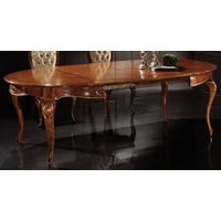 Casa Padrino Luxus Barock Esstisch Braun / Gold - Ausziehbarer Massivholz Esszimmertisch im Barockstil - Barock Esszimmer Möbel - Luxus Qualität - Made in Italy