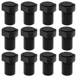 12 Stück Aluminiumlegierung Bankhaken Bank-Hundeklemme Holzbearbeitungstisch Spannbacken Werkbank Positionierung Hobelstopfen Hunde-Klemme Hobelbank Zubehör für 20mm Hundeloch Schwarz