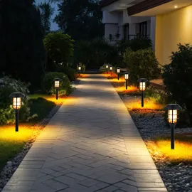 Nowa 3er Set LED Solarleuchten, Erdspieß, schwarz, H 43 cm