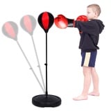 Punchingball Kinder, Boxsack Stehend Kinder Boxtraining Set Boxstand Höhenverstellbarer Standboxsack Einstellbar 360 ° Swivel Ball Bearing Boxständer mit Boxhandschuhe und Pumpe