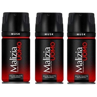 3x MALIZIA UOMO Musk mann deo 150ml deospray deo spray deodorant Edt parfum