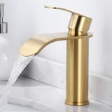 ARCORA Wasserhahn Bad, Hochdruck Waschtischarmatur wenig Lärm aus Edelstahl Einhandmischer Wasserfall Waschbeckenarmatur Armatur Waschbecken, Golden