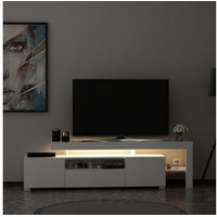Moebel17 TV-Lowboard 9048 weiß glänzend B/H/T: ca. 192x53x37 cm