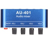 Akozon Mini-Stereo-Mixer Studio Audio Stereo Mischpult 4 in 1 Out Lautstärkeregelung 3,5mm Sound Selector Amplifier für PC Laptop Kopfhörer