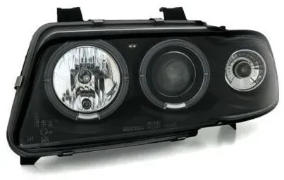 Kristall-Scheinwerfer für Audi A4 Angel Eyes (1995–1998) – schwarz