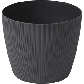 Dehner Blumentopf Magnolia, Pflanztopf Indoor, Pflanzkübel recycelt, ca. Ø 30.5 cm, Höhe 24.6 cm, Kunststoff, anthrazit