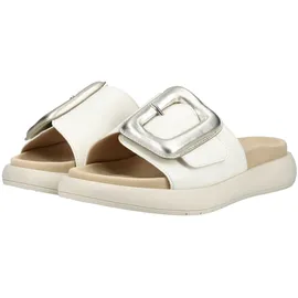 Gabor Pantolette GABOR Damen, Gr. 39, weiß, silber, Glattleder, Schuhe Pantolette,