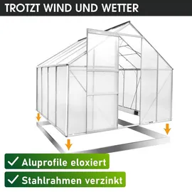 Brast Gewächshaus Aluminium Silber 6 mm 6,25 m2