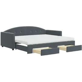 vidaXL Tagesbett Ausziehbar mit Schubladen Dunkelgrau 90x200 cm Samt