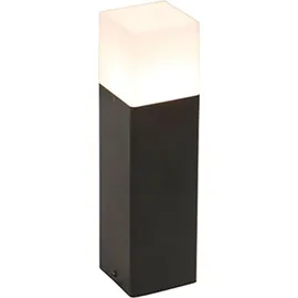 QAZQA Stehende Außenlampe Aluminium 30 cm inkl. E27 LED weiß