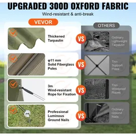 Vevor Pop-Up-Pavillonzelt 12 x 12 Fuß Armeegrün