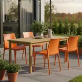 Grover Outdoor-stuhl, 4er-set, Stapelbar, Made In Italy, Belastbar Bis 120 Kg, Orange