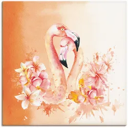 Artland Wandbild »Orange Flamingo in Love- Illustration«, Vögel, (1 St.), als Leinwandbild, Poster in verschied. Größen Artland Farbe Bild(er): orange