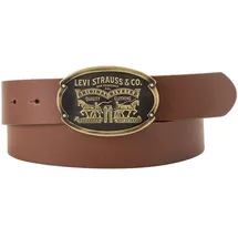 Levi's Levi's® Ledergürtel Billy Plaque Belt mit markanter Koppelschließe braun 105