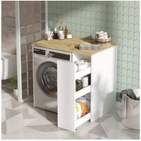 Luxusbetten24 Waschmaschinenumbauschrank Designer Waschmaschinenschrank Laurito Verkleidung mit Stauraum beige