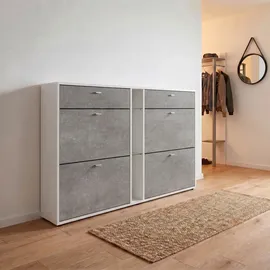 Vladon Today 155,5 x 95 x 28 cm 4 Klappen, 2 Schubladen braun