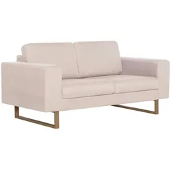 vidaXL 2-Sitzer-Sofa Stoff Cremeweiß