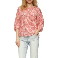 S.Oliver - Strukturierte Relaxed-Fit-Bluse mit Raffungen und Raglanärmeln, Damen,