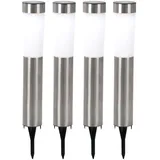 GLOBO Solarleuchte Edelstahl Erdspieß Solar Stecklampe Gartenleuchte, LED 0,06W, DxH 7,5x56 cm,