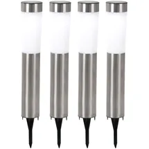 GLOBO Solarleuchte Edelstahl Erdspieß Solar Stecklampe Gartenleuchte, LED 0,06W, DxH 7,5x56 cm,