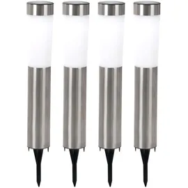 GLOBO Solarleuchte Edelstahl Erdspieß Solar Stecklampe Gartenleuchte, LED 0,06W, DxH 7,5x56 cm,