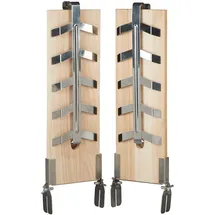 Relaxdays Räucherbrett 21 cm Holz Edelstahl natur