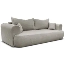 Deine Möbel 24 Schlafsofa BAKU Sofa Couch Bouclé-Stoff 247x90 cm Wohnzimmer, Creme Beige Hellgrau Grau Dunkelgrau Graubeige 2 Teile, mit Schlaffunktion beige|grau