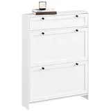 SoBuy Schuhkipper 80 x 107 x 19 cm mit Schublade / weiß
