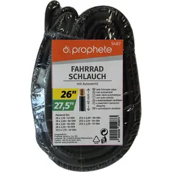 Fahrradschlauch PROPHETE "Fahrradschlauch", schwarz (farbe}), Fahrradschläuche, 48mm, Dunlopventil (DV), 26 Zoll (66,04cm)