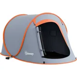Outsunny Pop-up Campingzelt 2-3 Personen, leicht und belüftet, mit Tragetasche für Camping, Angeln und Wandern 245x148x105 cm grau   Aosom