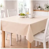 Melody Gartentischdecke Wachstuchtischdecke Tischdecke Gartentischdecke Uni creme abwaschbar, fleckenabweisend, wasserabweisend, Glattes Gewebe eckig 100x140cm