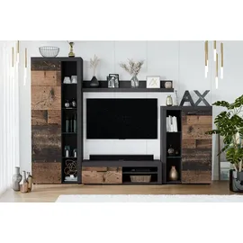 ax living Spacoro Wohnwand Grau Modern Matera Oldwood 270 Cm Ohne Led
