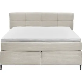 Set One by Musterring Boxspringbett »Fairfield« mit Metallfuß schwarz, Wendematratze, Breite 160 oder 180 cm, beige