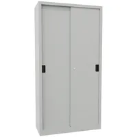 Pavoy Schiebetürenschrank Stahl 1950x1000x400 mm lichtgrau 4 Böden