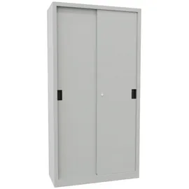 Pavoy Schiebetürenschrank Stahl 1950x1000x400 mm lichtgrau 4 Böden
