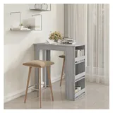 vidaXL Bartisch mit Regal 102 x 50 x 103,5 cm Grau
