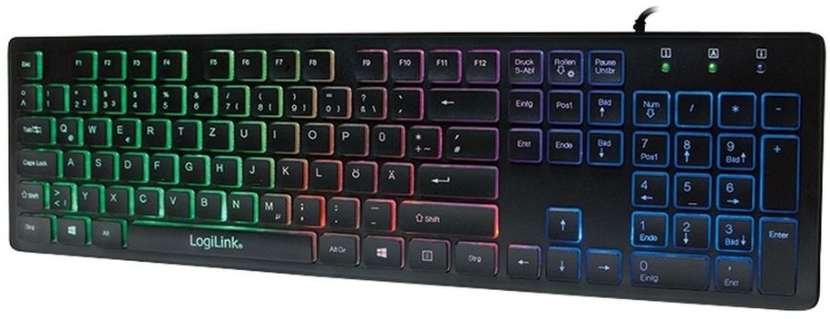 LogiLink Beleuchtete Tastatur kabelgebunden schwarz