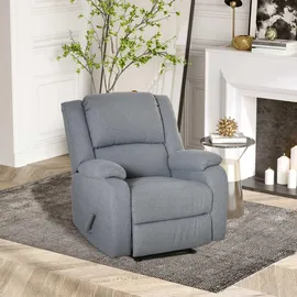 Homcom Relaxsessel mit Liegefunktion Leinenoptik Seitengriff