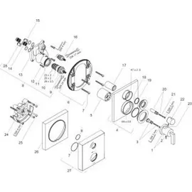 Hansgrohe AXOR Citterio Thermostat Unterputz mit Absperrventil, Hebelgriff chrom