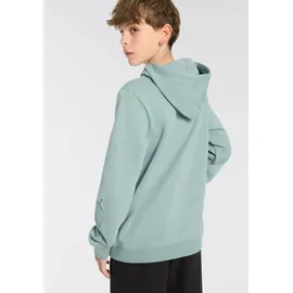 Puma Kapuzensweatshirt "ESS LOGO LAB EXECUTION HOODIE TR B", Jungen, Gr. 152, grün (grün moon), Sweatware, Obermaterial: 68% Baumwolle, 32% Polyester, bedruckt, regular fit normal, Sweatshirts, mit Print-Applikation, mit Kängurutasche, mit Kapuze