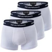 Emporio Armani Herren Boxershorts Vorteilspack - Basic Pants, Cotton Stretch Weiß M 3er Pack