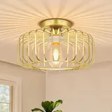 FRIDEKO HOME Deckenleuchte Modern Deckenlampe aus Metall E27-Fassung,1 Flammige Runde Lampenschirm Hängelampe für Wohnzimmer Schlafzimmer Esszimmer