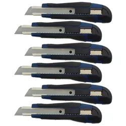 6 x Profi-Cuttermesser 18mm blau Auto-Lock